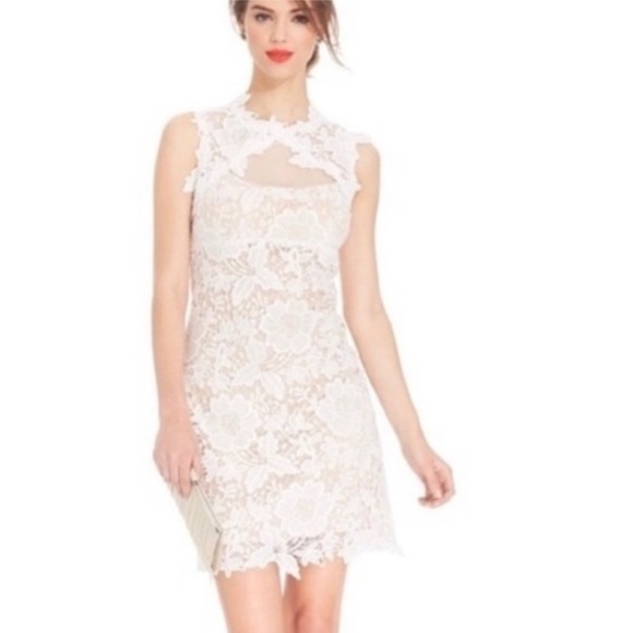 Betsy & Adam Off White Lace Dress, Size 6 - Picture 2 of 8